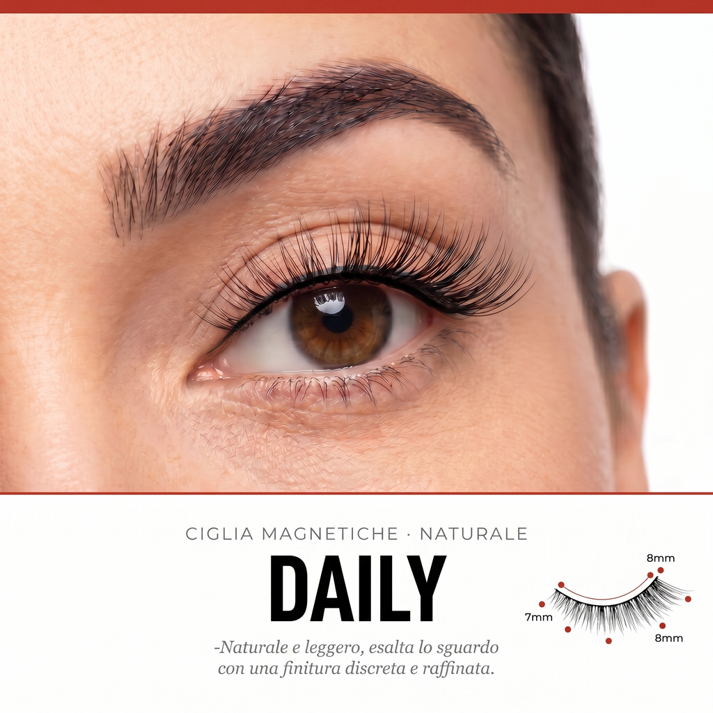 FELINA Daily — Ciglia Magnetiche Naturali con Eyeliner e Applicatore | Senza Colla