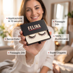 FELINA Daily — Ciglia Magnetiche Naturali con Eyeliner e Applicatore | Senza Colla