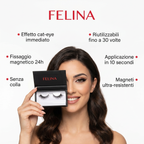 FELINA Bold — Ciglia Magnetiche Cat-Eye con Eyeliner e Applicatore | Volume Definito