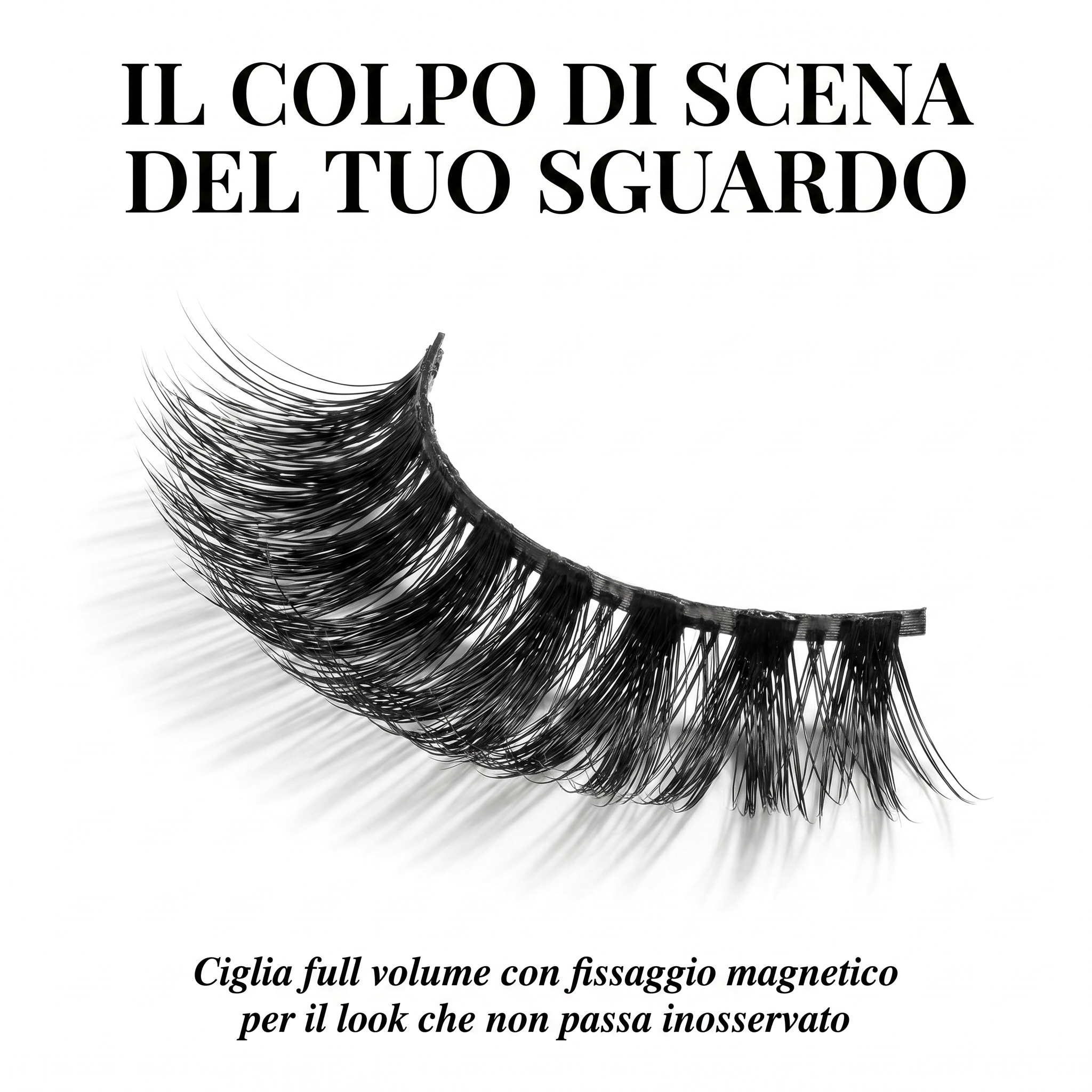 FELINA Glam — Ciglia Magnetiche Volume Pieno con Eyeliner e Applicatore | Effetto Wow